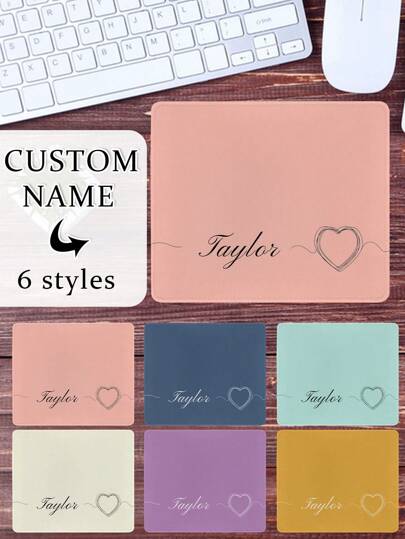 1pc Customized Premium Waterproof Silicone Gaming Mouse Pad - Thick Desk Mat, Personalized Name Mousepad, Multiple Colors Available, 25*21cm, Suitable For Gamers And Office, Non-Slip Rectangle Design For Laptop And PC Back To School