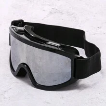 1 pereche de ochelari unisex cu ramă mare pentru PC, ochelari sport cu lentile de vedere nocturnă, ochelari de schi casual cu acoperire oglindită, potriviți pentru purtarea peste ochelari de vedere cu prescripție medicală, pentru schi, motociclete, curse off-road și sporturi în aer liber