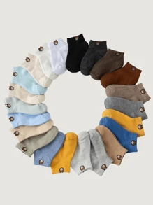 8 Pairs Random Color Kids Socks, Cute Little Bear Neutral Socks For Boys And Girls, Suitable For Outdoor Wear All Seasons