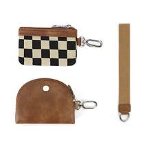 Checkered Two-In-One Purse: Stylish And Functional For Everyday Use Checkerboard Wallet Purse Wallet Mini Wallet Wristlet Wallet Coin Wallet - Multicolor - View 4