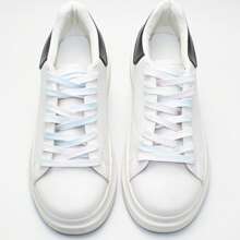 1 对扎染鞋带，渐变爆米花彩色扁平鞋带，适合休闲帆布运动鞋，用途广泛