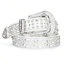 LCG LUCHENGYI Fashion Rhinestone Belt For Men Women, Casual Bling Western Cowboy PU Leather Studded Belt Cowgirl Belts For Jeans Pants Suitable For Teen Summer Casual Outdoor Athletic Or Vacation Travel Or Graduation Gifts Or Birthday Dress Accessories Or Daily Wear - Multicolor - View 26