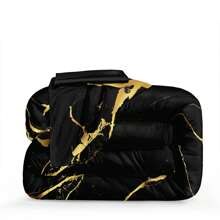 Black Marble Comforter Set King Size Gold Metallic Marble Comforter Set Black Gold Marble Pattern Modern Luxury Bedding Set 4 Pieces 1 Comforter 2 Pillowcases 1 Cushion Cover - Black - View 4
