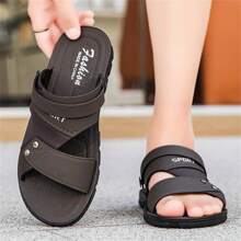 2025 New Thick Sole Plus Size Sandals, Summer Breathable Beach Slippers Casual Dual-Use, Comfortable Lightweight Waterproof Non-Slip Soft Bottom Driving Beach Shoes For Young And Middle-Aged