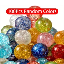 软塑料玩具球 - 耐压、无锋利边缘、不含邻苯二甲酸盐和 BPA、多种鲜艳颜色 - 适用于青少年球坑、室内外游戏帐篷和隧道、玩具球（颜色随机）