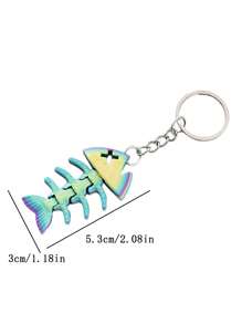 Een Casual Casual Cartoon 3D Geprinte Gradiënt Sleutelhanger Haai Volledige Gewricht Beweegbare Simulatie Speelgoed Creatieve Tas Sleutelhanger Hanger
