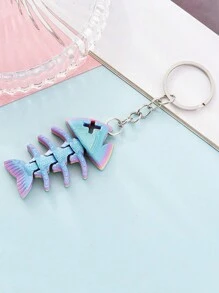 Een Casual Casual Cartoon 3D Geprinte Gradiënt Sleutelhanger Haai Volledige Gewricht Beweegbare Simulatie Speelgoed Creatieve Tas Sleutelhanger Hanger