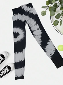 女式无缝紧身裤健身瑜伽裤高腰扎染紧身裤健身紧身提臀运动健身紧身裤女士 - 灰色 - 查看 4