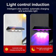 Super Bright 4LED Outdoor Garden Light 9 Modes Light Wall Villa Fence Wall Light Landscape Decoration Light Fence Stairs Exterior Wall Light Terrace Lighting Colorful Wall Light - Black - View 10