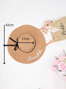 Personalized Honeymoon Soft Brim Sun Hat, Customized Beach Hat, Beach Hat With Name, Customized Bridal Sun Hat, Bridesmaid Beach Hat, Colorful, Cute, Charming, Fun, Y2K Style, Fashion, Casual, Adorable, Unisex, High School Graduate Customization, College Student Customization, Autumn Fashion Accessory, Customized Hat - Multicolor - View 6