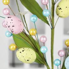 1/2 Pcs Easter Artificial Flowers Easter Eggs Berries Stem Picks Branches Colorful Easter Party Floral Arrangement Crafts Decorations For Spring Easter Birthday Wedding Party Home Vase Decor Gifts Graduation - Multicolor - View 8