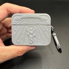 Vintage Angel Design AirPods Case With Keychain, Elegant Protective Cover Compatible With Airpods 1/2/3/AirPods Pro/AirPods Pro2, Perfect Gift For Women