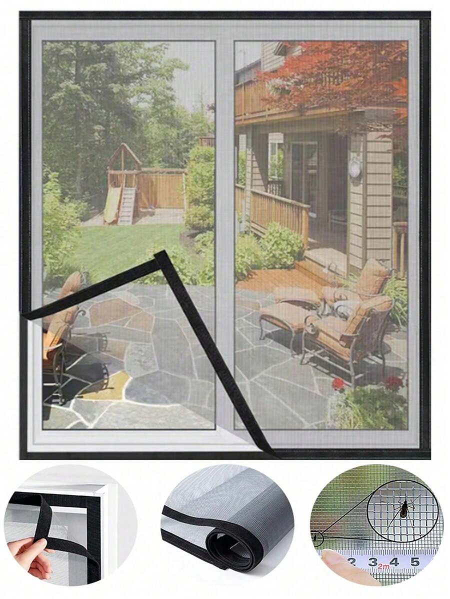 1 件装防虫蚊帐适用于窗户纱窗网自粘式防蚊薄纱隐形玻璃纤维防蚊蝇