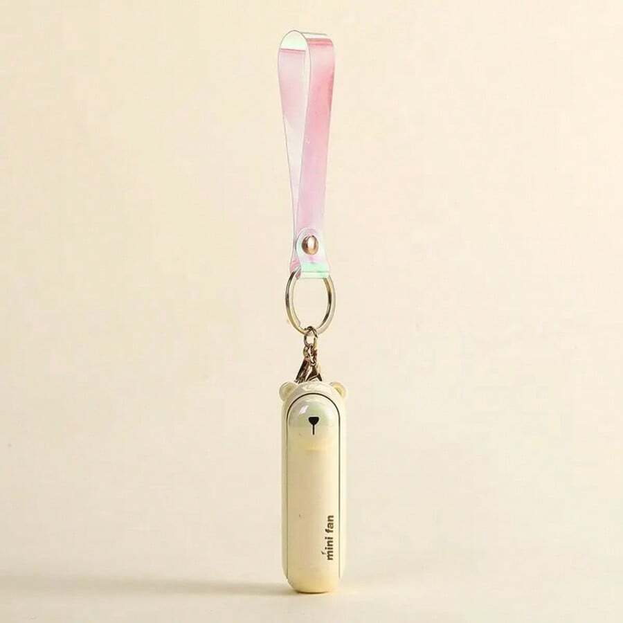 Cute Mini Fan Kipas Portable Hand Fold Bedside Office USB Charge Battery Table Desk Cooling - Brown - View 1