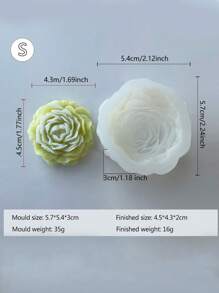 三合一 3D 牡丹硅胶模具，用于制作独特的蜡烛、蜡熔体和家居装饰，专为情人节或母亲节设计，轻松制作玫瑰树脂饰品和蜡烛，细节丰富，易于拆卸和清洁，由材料制成，可重复使用，是 DIY 爱好者的理想选择 - 白色 - 查看 5