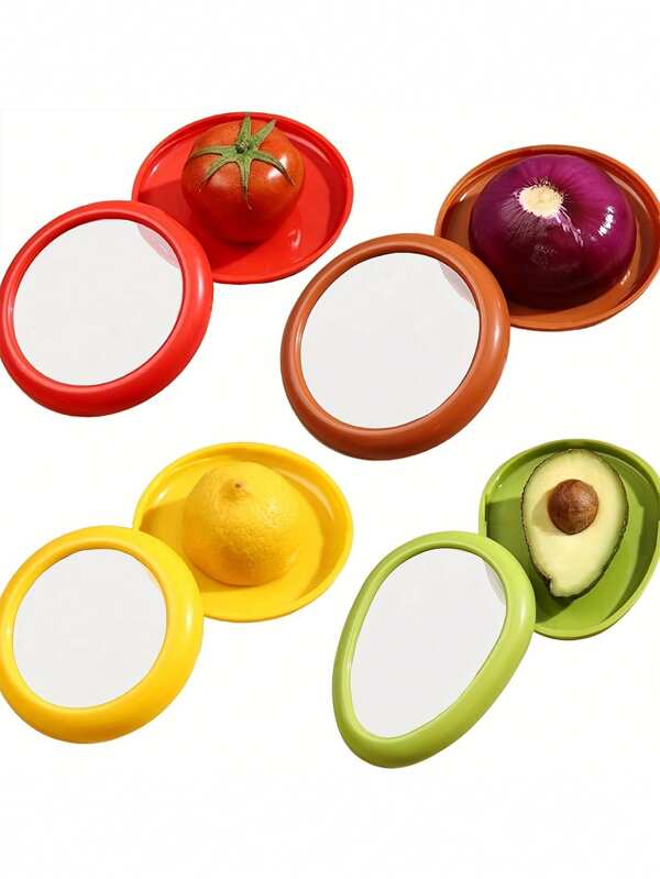 1-4pcs Silicone Fruit Storage Box, Reusable Fruit And Vegetable Storage Containers, Fridge Keep Fresh Stretch Storage Pod With Lid For Lemons Garlic Tomato Peper Potatoes