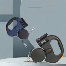 1 einziehbare Doppel-Hundeleine, automatisch ausziehbares Haustier-Zugseil, Anti-Zieh Doppel-Hundeleine