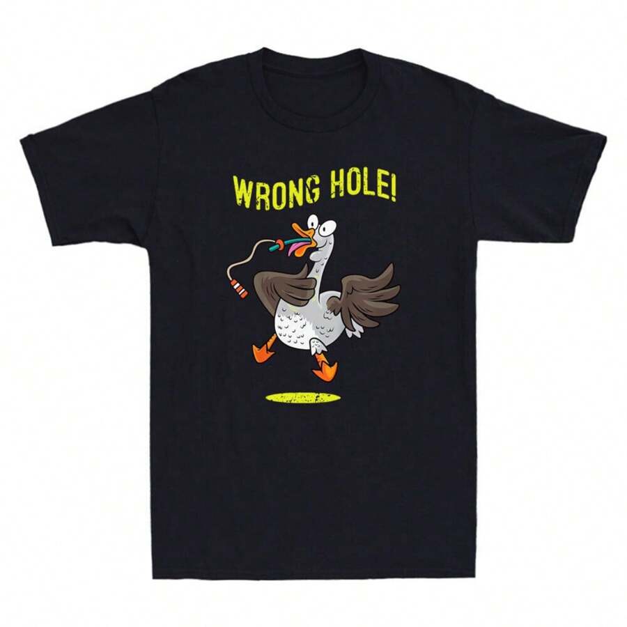 Wrong Hole Funny Anesthesia Goose Meme Nurse Anesthetist CRNA Retro 'sT-Shirt - màu đen - Xem 1