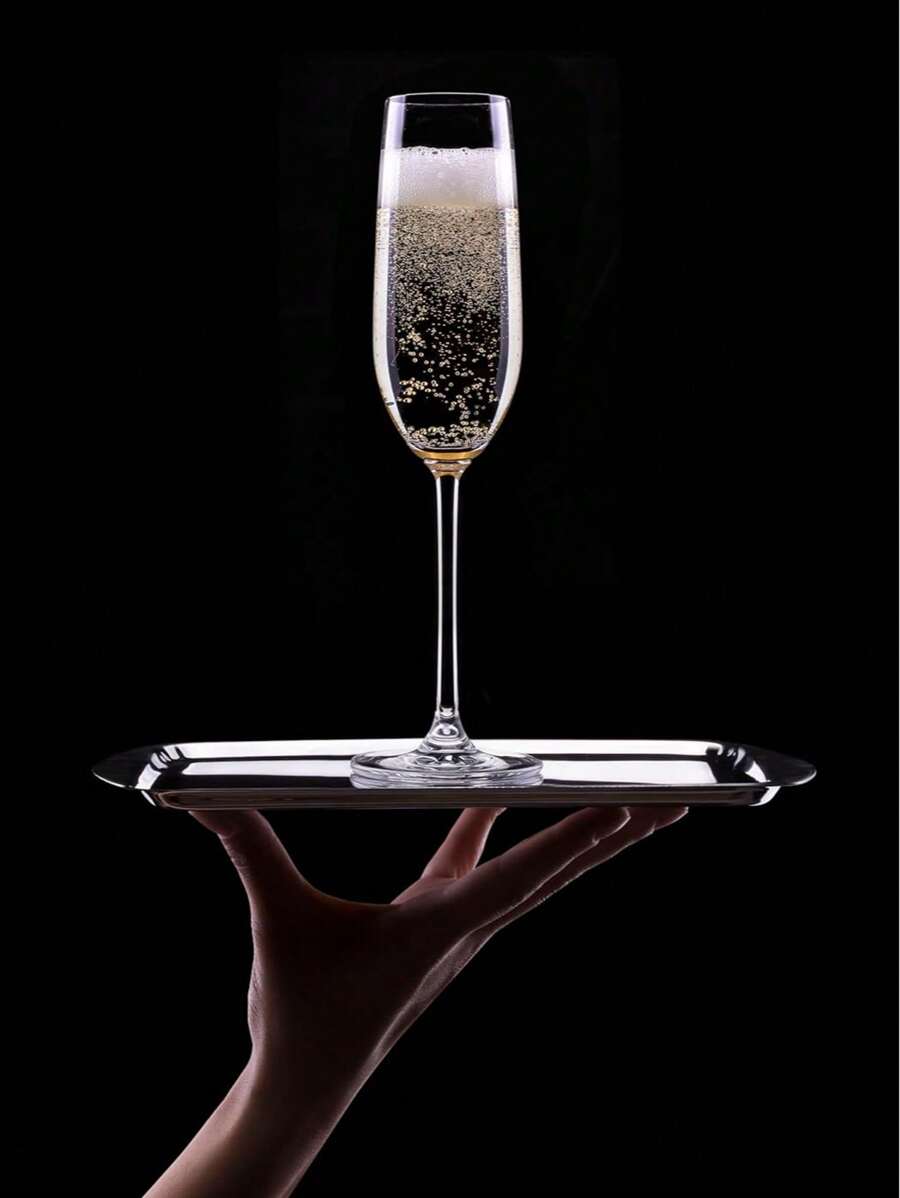 1 Stück Champagner Gläser, entworfen und hergestellt in Europa, durchsichtiger Rand, 7 fl. oz., 100% bleifrei, kristallklares Glas | perfekt für besondere Anlässe | Geschenkidee Valentinstag, Kerzenschein-Dinner Champagner Gläser