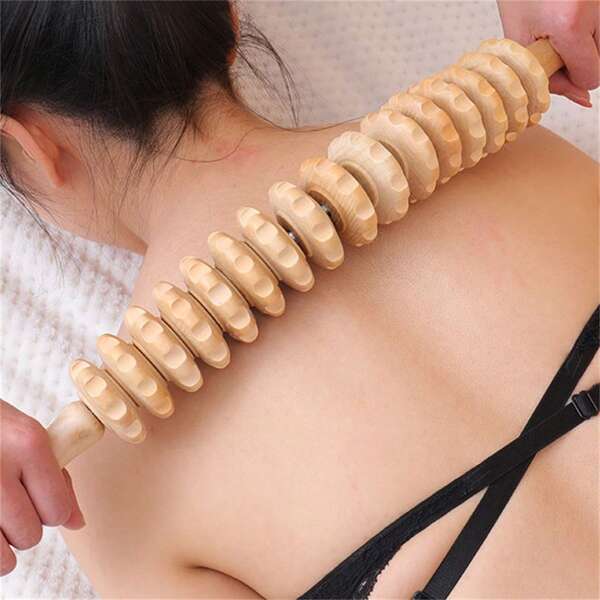 1 pièce Rouleau de massage en bois, outil de massage pour tout le corps et le cou pour la relaxation des muscles, bâton de massage en bois pour une utilisation à domicile