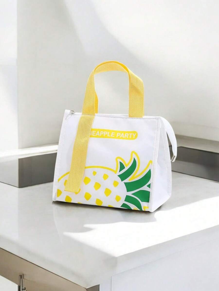 Aluminum Film Insulated Lunch Bag, 1pc Lunch Box Thermal Lunch Bag Colors To Choose From - 白色 - 查看 1