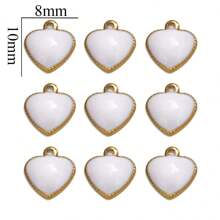 20pcs Stainless Steel Gold Plated Heart Drop Oil Small Pendant, DIY Earrings Necklace, Clothing, Bracelet Jewelry Accessories