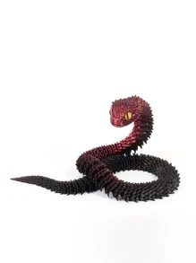 1 件 3D 打印可移动蛇形雕像，带灵活关节，塑料材质，艺术工艺品，适用于汽车、家庭、办公室和派对装饰、节日礼物、水族馆和爬行动物爱好者的创意展示、独特的派对礼物
