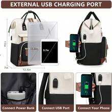 Backpack For Women Work Bags: 15.6 Inch Laptop Backpack Purse Waterproof Backpacks With USB Charger College Bookbag Casual Business Computer Backpack For Travel Nurse Teacher, School Backpack - Multicolor - View 5
