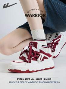 WARRIOR Zapatillas de deporte para mujer de estilo guerrera, ligeras, cómodas, transpirables y de estilo modesto. Diseño casual pero elegante. Aptas para todo el año, resistentes al desgaste y para uso diario. Zapatillas de entrenamiento y de running. Zapatillas blancas.