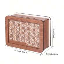 1 pièce Tirelire avec chiffres et contrôles, boîte d'épargne créative DIY, décoration pour la maison, tirelire avec compteur, tirelire en bois réutilisable pour la planification numérique, boîte de rangement d'argent de style rétro