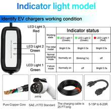 Adaptador Tesla a J1772, adaptador de carga J1772 EVs, máximo 48 amperios y 250 V, compatible con conectores Tesla de alta potencia, adecuado para conector móvil Tesla, conector de pared y cargador de - 16 A, enchufe 6-20 (240 V)/enchufe 5-15 (120 V) - Ver 3