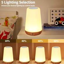 1pc LED Touch Night Light With Remote Control, Dimmable, Multi-Color Modes (5 Brightness Levels, 13 RGB Colors), Timer Function, Portable Bedside Lamp, Suitable For Bedroom, Living Room, Camping, Lava Lamp Design, Bedside Table Lamp, USB Rechargeable, Back To School - Multicolor - View 4