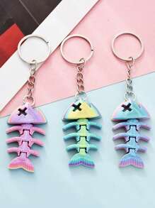 Een Casual Casual Cartoon 3D Geprinte Gradiënt Sleutelhanger Haai Volledige Gewricht Beweegbare Simulatie Speelgoed Creatieve Tas Sleutelhanger Hanger