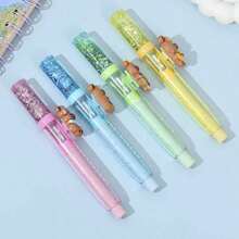 1件/4件，水豚流沙推拉橡皮擦，水豚高吸力橡皮擦，学生笔型推拉橡皮擦，4B考试绘图橡皮擦，适合日常学习绘画擦拭