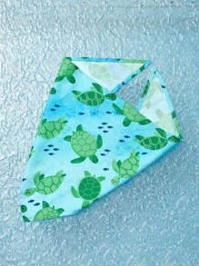 Fabric Pet Bandana With Shark Pattern Pet Kerchiefs,Adjustable Ocean Turtle Theme Pattern Printing Dog Triangle Bibs Scarfs,Suitable For Small To Medium Dogs And Cats - Soft Polyester, Machine Washable - Multicolor - View 7