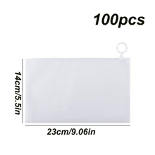50 piezas/100 piezas Bolsas transparentes con lengüeta para extraer, para almacenamiento de accesorios de papelería como pinceles y plumas, organizador de hogar, ropa de mujer para invierno como camisetas blancas, pantalones negros, vestidos, ropa de primavera, vestidos elegantes, blusas blancas de manga larga, monos blancos, vestidos de primavera, ropa de primavera, minimalista, blusas de verano