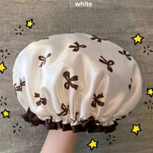 1pc Double-Layer Waterproof Shower Cap For Women, Thickened Bathing Hairnet For Makeup, Kitchen, Dust Protection Home Bathroom Decor