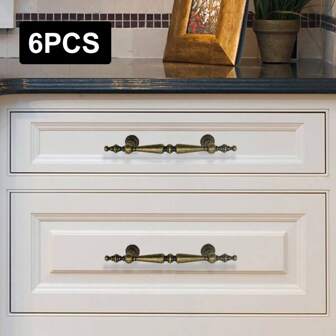 6 件/套经典复古橱柜拉手抽屉把手