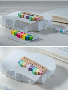 2-1 Set Of Small Strip Marking Index Stickers,Super Mini Sticky Notes Peelable Memo Pad Easy To Pick Up Marker Correction Function Soft Color Notepad Diary Planner Sticker