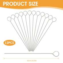 12PCS BBQ Barbeque Skewers Needle 20cm Utensil Fork Iron Outdoor Camping
