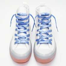 1 Pair Shiny Pearlescent Laces, Colorful Flat Shoelaces, Sports & Casual Shoe Strings