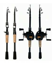 Fishing Rod And Reel Combo Set Telescopic Lure Rod Spinning Casting Short Jigging Rod 1.5m-2.4m Baitcasting Reel Max Drag 8kg - Spin Rod Reel-left - View 3