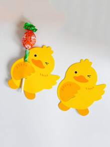 50 张复活节兔子棒棒糖装饰卡 - 卡通可爱兔子、鸭子和独角兽设计，异想天开的派对装饰、卡片用品和纸工艺配件，适合节日庆祝活动 - 非常适合节日派对、活动和送礼 - 彩色 - 查看 5