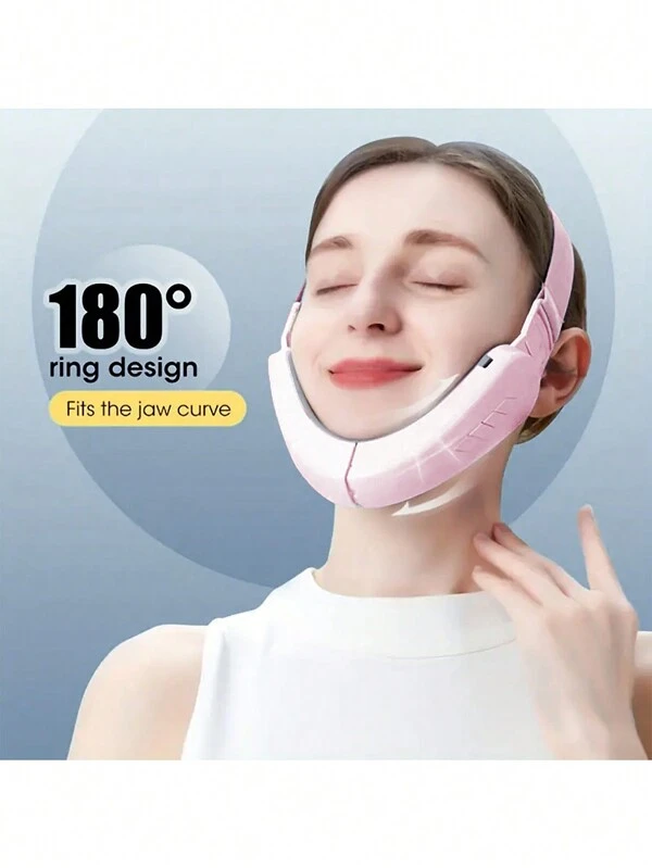 1pc V-Shaped Face Slimming Device, Microcurrent Muscle Toning Massager, Smart Beauty Facial Massager For Lift And Tighten