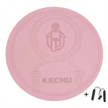 0.7厘米厚减震跳绳垫，轻便、隔音、防滑，采用柔软的TPE材质，便携式设计，适合家庭健身、瑜伽、学生、减肥等场合。