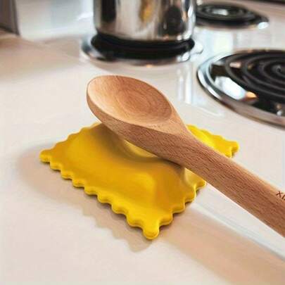 Lindo posacucharas con forma de galleta de dibujos animados hecho de silicona - Tapete de cocina resistente al calor, adecuado para cucharones, adorable decoración de seta posacucharas, también se adapta a cucharas y espátulas de cocina, decoración de cocina, regalo de inauguración de la casa
