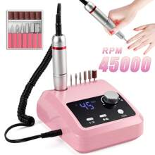 High Quality Electric Nail Drill Machine 45000 RPM Electric File HD Display Metal Manicure Pen Professional Nail Lathe Sander - EU C Type Plug(220-240V) - View 2
