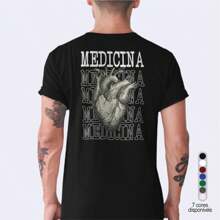 Camiseta Medicina Camisa Curso de Medicina 100% Algodão Premium Varias Cores Pronta Entrega - Preto - Visão 6