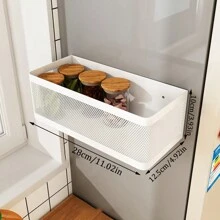 1 件厨房储物架，冰箱侧磁性收纳篮，钉板磁性香料架，厨房储物和收纳篮 - 彩色 - 查看 4