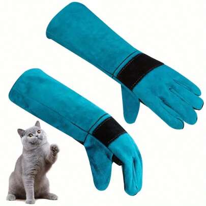 1 pieza Guantes de manipulación para protección animal, guantes resistentes a mordeduras y arañazos para el entrenamiento de perros, gatos, aves, serpientes, loros, lagartos y otros animales salvajes
